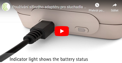 Používání síťového adaptéru pro sluchadla Phonak Audéo B-R